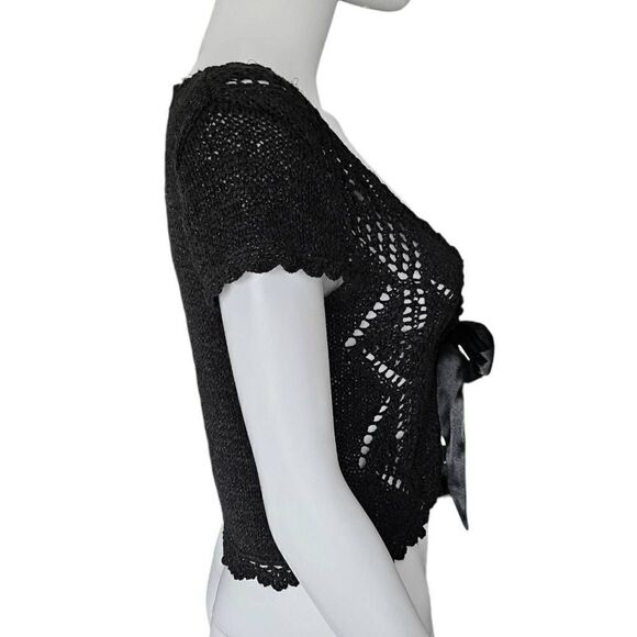 dark coquette crochet bow top - Picture 5 of 7